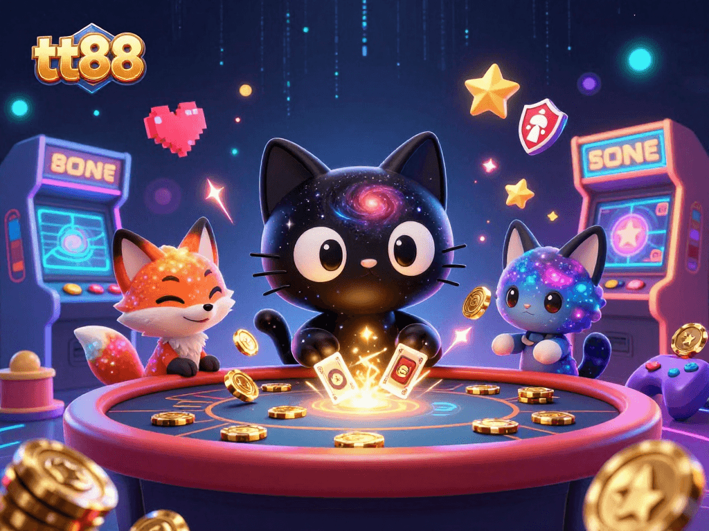 Spin the reels at tt88 with vibrant cosmic characters in a rich gambling universe.