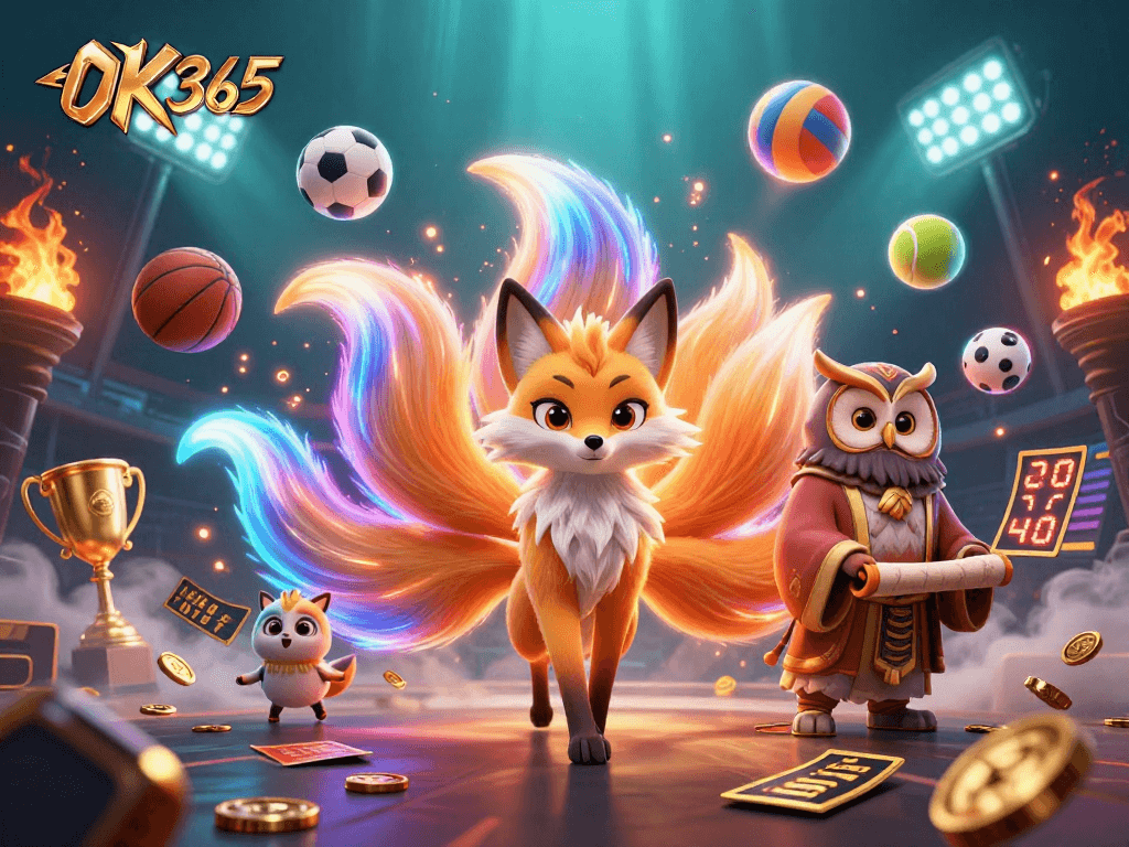 Experience thrilling gameplay with OK365 featuring mystical characters and sports elements in a vibrant setting.
