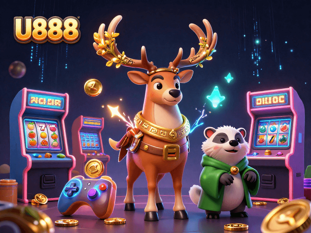 Experience thrilling gameplay with U888's vibrant 3D scene of fantasy and arcade elements.