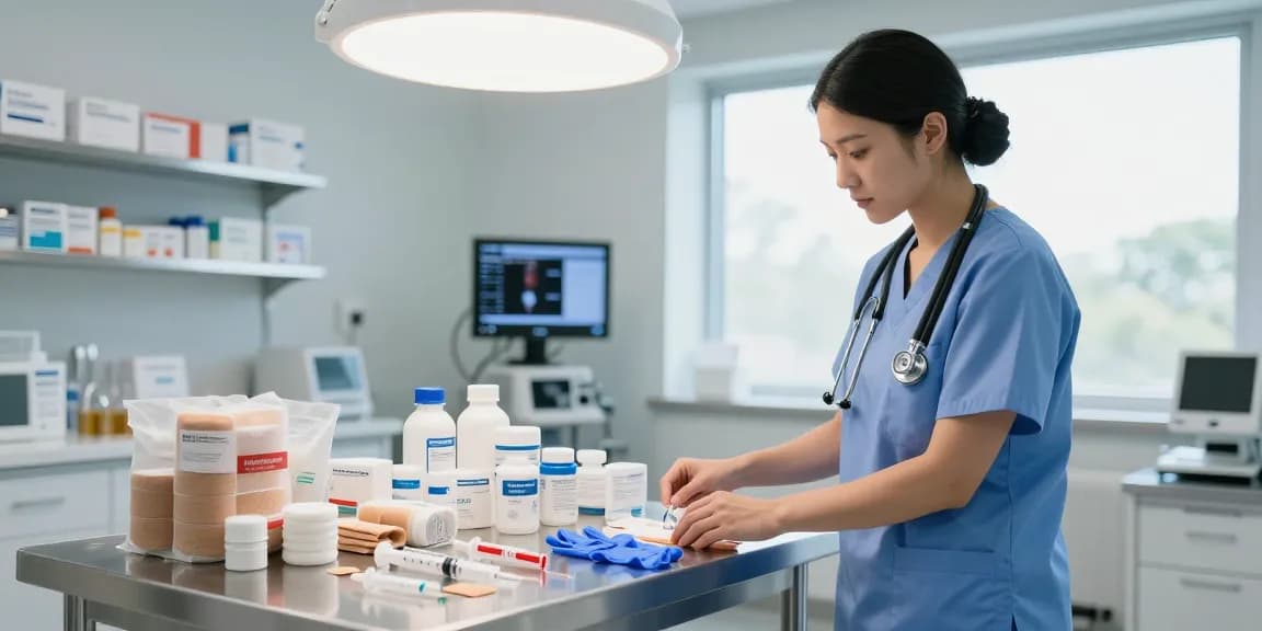 Quality Canadian Medical supplies displayed in a bright clinic setting, highlighting essential healthcare equipment.