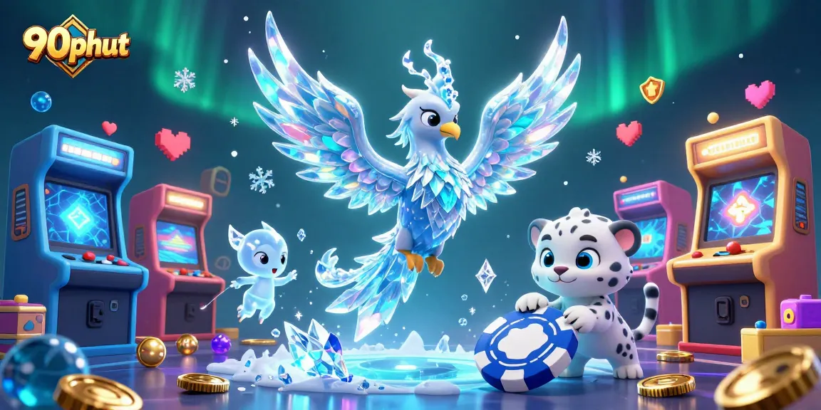 Experience 90phut's vibrant casino scene with an ice phoenix and a snow leopard playing