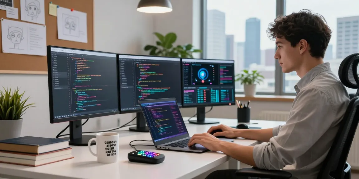 Professional coding setup showcasing crush ai software workflow.