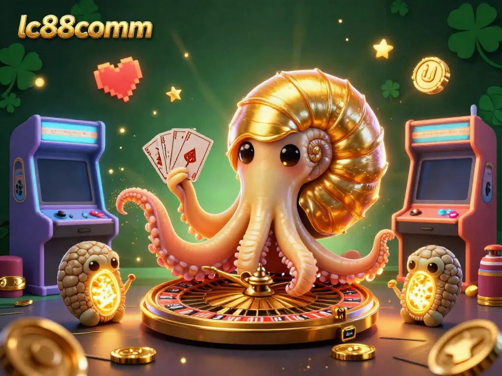 Join the exciting action at lc88comm with vibrant 3D casino illustration featuring nautilus roulette and glowing arcade themes.