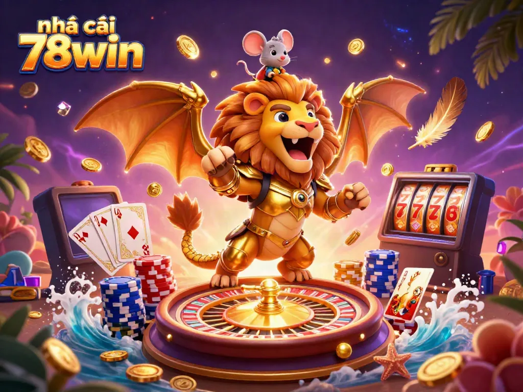 Experience casino excitement with nhà cái 78win featuring a triumphant chimera and dazzling game elements.