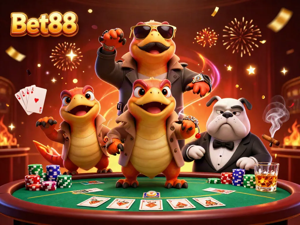 Experience thrilling moments at Bet88 with raptors in disguise at a VIP lounge.