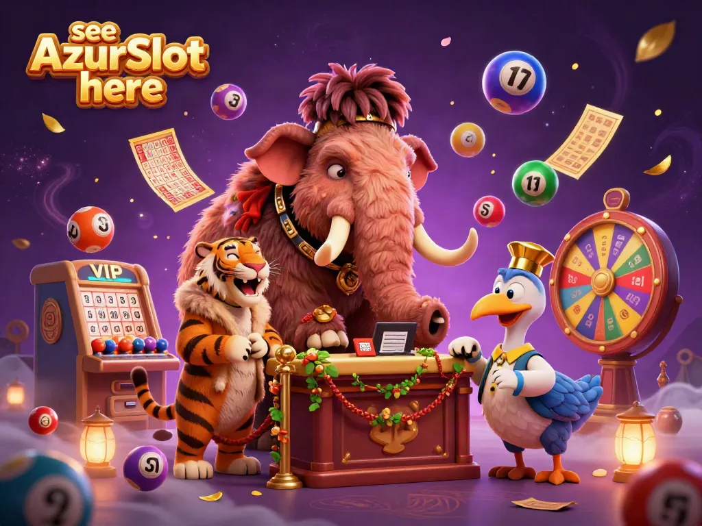 Experience excitement at AzurSlot with vibrant lottery elements, showcasing dynamic gaming fun.