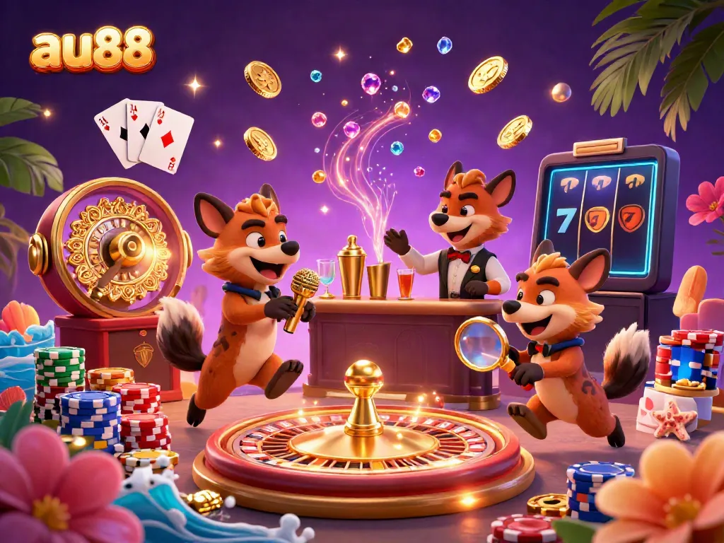 Witness the vibrant and lively casino scene featuring au88, where hyenas bring humor and excitement to laughter and drinks.
