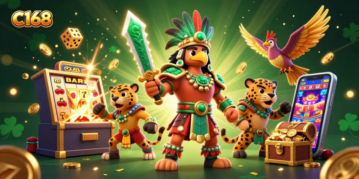 Experience thrilling jackpots with C168's dynamic casino action featuring vibrant characters and game elements.