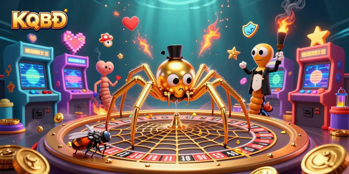 Experience KQBĐ thrilling moments as the animated spider spins a roulette web while a nervous fly bets.