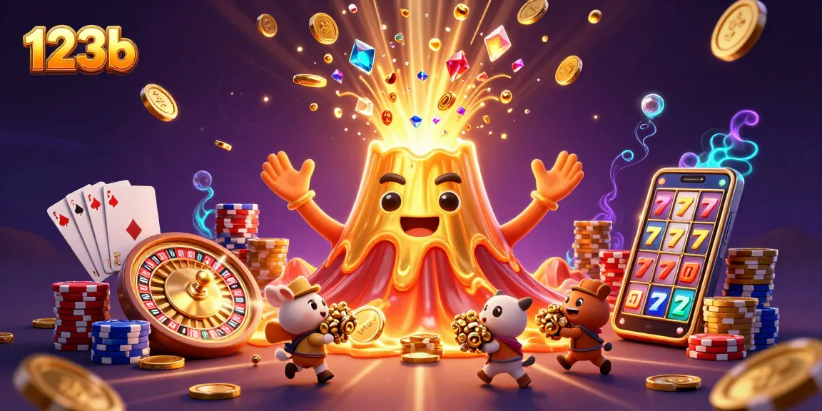 Experience thrilling gaming action with 123b's vibrant jackpot scene featuring treasures and excitement.