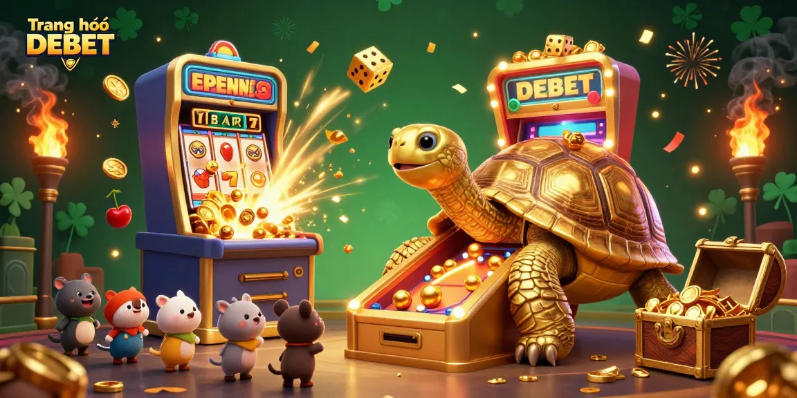 Experience the fun and vibrancy of Trang chủ DEBET with a colorful jackpot celebration and dynamic casino elements.
