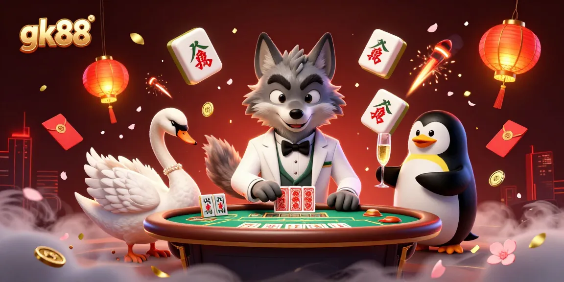Experience thrilling action at gk88 with cartoon characters in a vibrant casino scene.