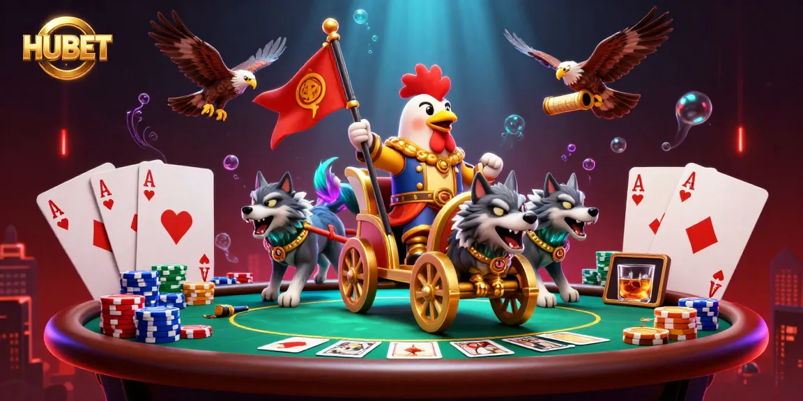 Experience the excitement of HUBET with a thrilling casino battle scene featuring dynamic elements.