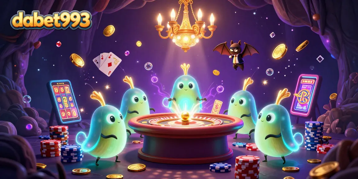 Experience thrilling gameplay with dabet993's colorful casino events featuring energetic glowworm characters.