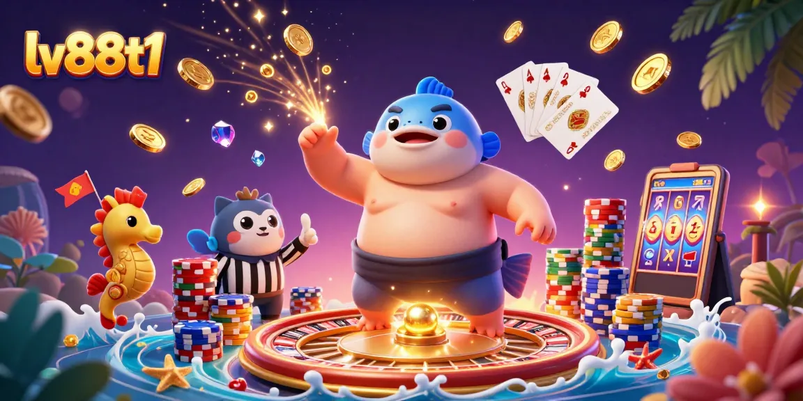 Catch thrilling moments at lv88t1 with exciting 3D cartoon characters and casino-themed elements.