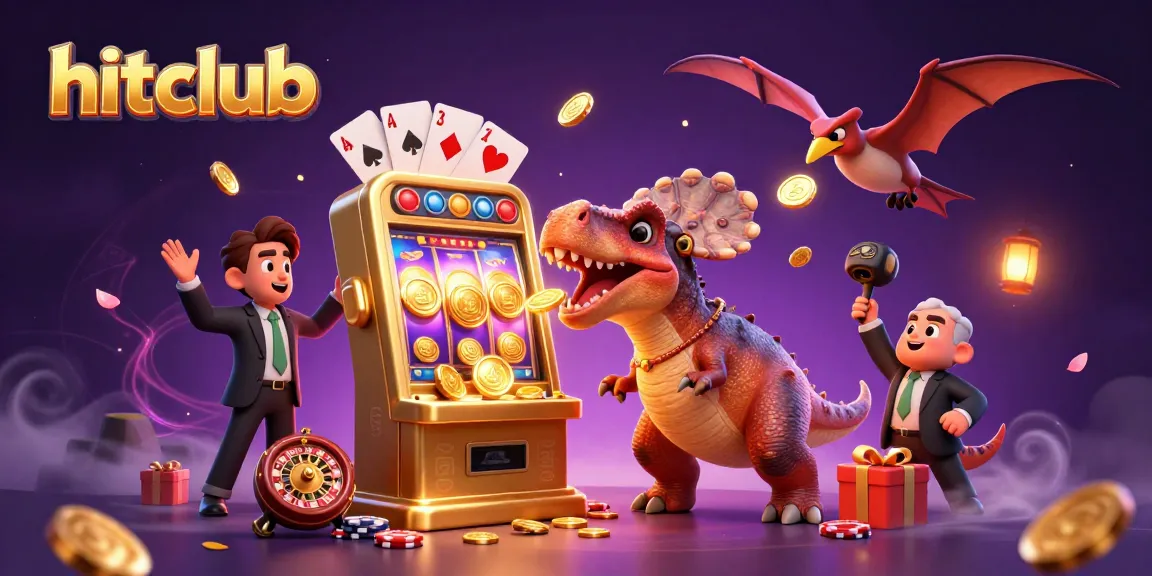 Experience excitement at hitclub with a pachycephalosaurus winning coins at a slot machine.
