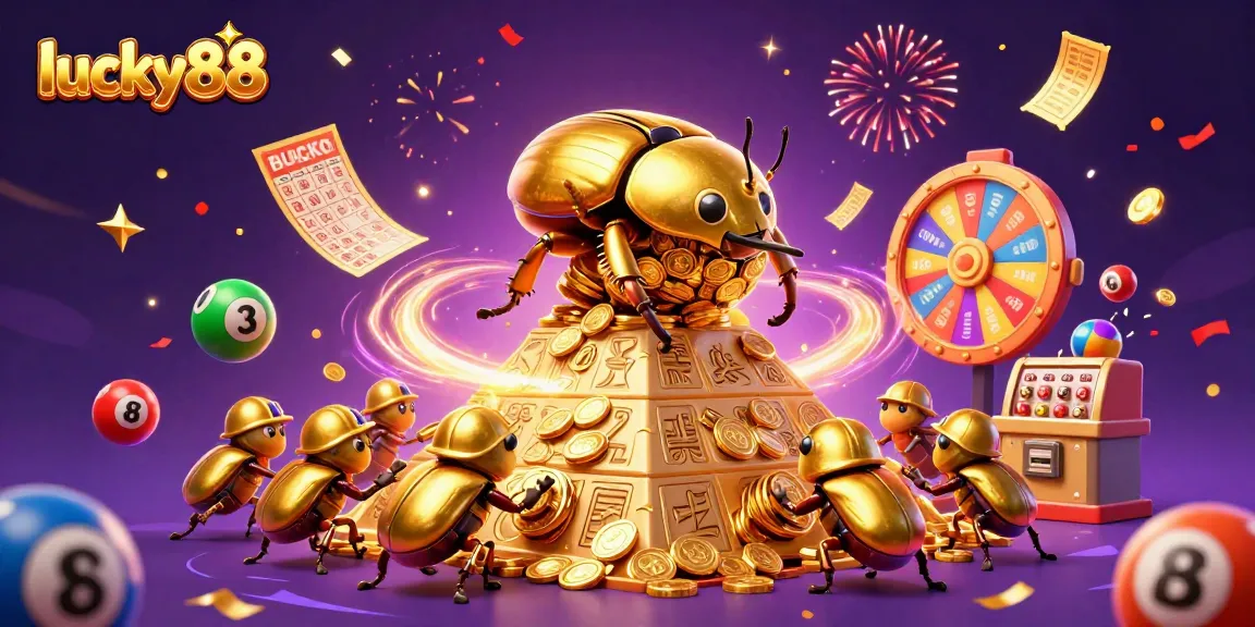 Experience exciting gameplay at lucky88 with vibrant lottery elements and joyful characters celebrating wins.