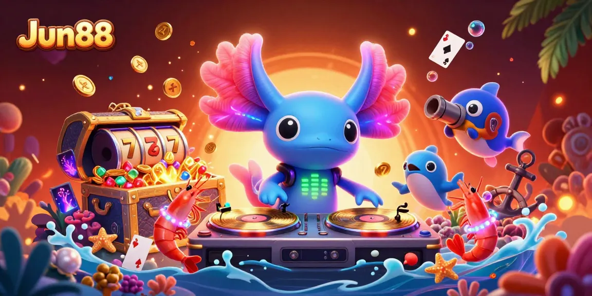 Experience thrilling slots action at Jun88 with vibrant characters in a dynamic underwater scene.