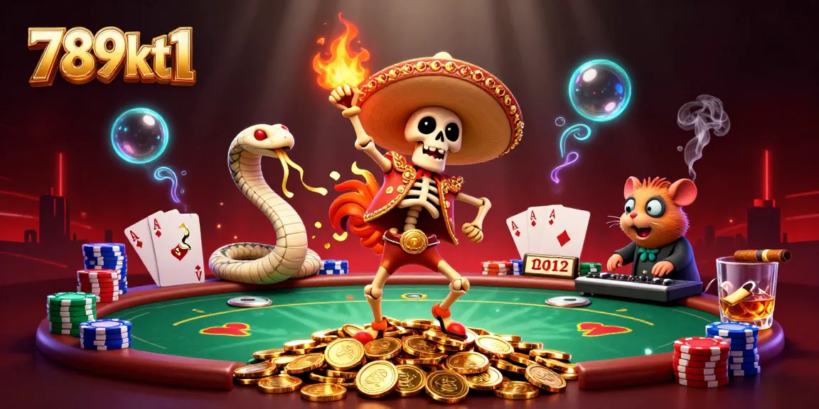 Join the excitement at 789kt1 with a lively digital scene featuring a skeleton mariachi and vibrant casino action.