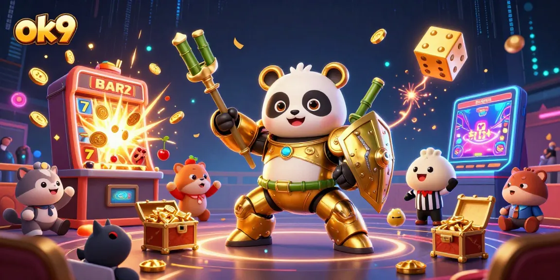 Experience the thrill at ok9 with a vibrant 3D casino illustration showcasing thrilling gaming elements.
