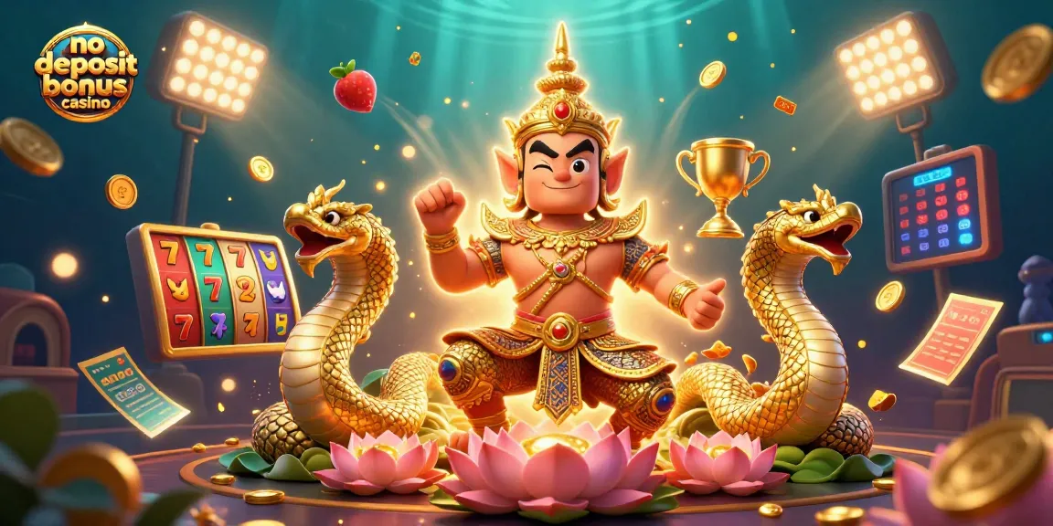 Experience thrilling action at a no deposit bonus casino with vibrant characters and dynamic elements.