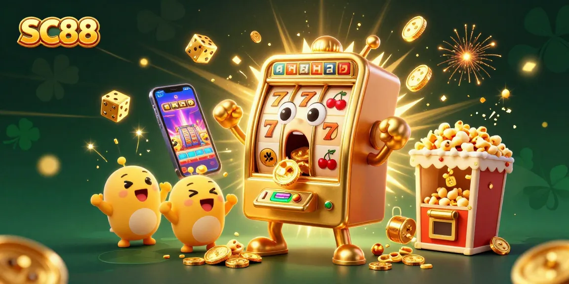 Experience SC88's thrilling jackpot moment with animated slot machines and vibrant casino visuals.