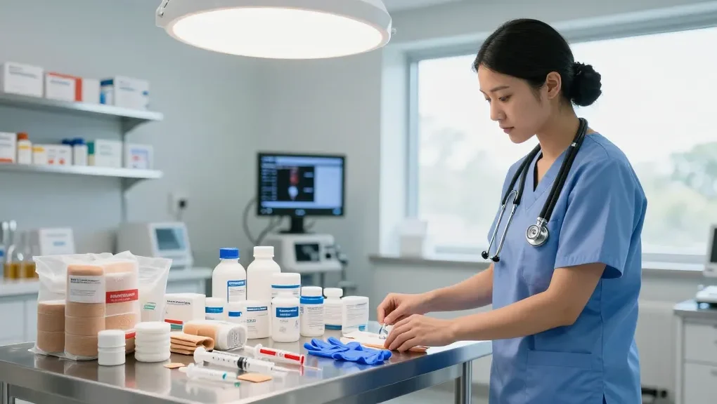 Quality Canadian Medical supplies displayed in a bright clinic setting, highlighting essential healthcare equipment.