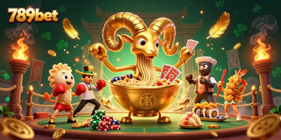 Compete in exhilarating 789bet games with a golden ramen dealer, sushi dragon, and vibrant casino action.