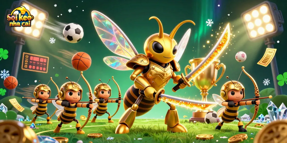 Experience the thrill of soi keo nha cai with dynamic sports elements and a captivating golden hornet theme.
